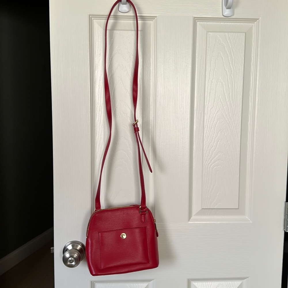 Beautiful Ralph Lauren Red Crossbody Handbag with Dust Bag